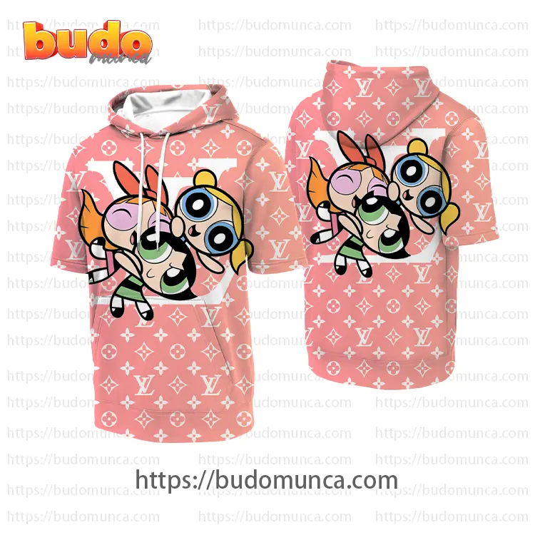 Louis vuitton and the powerpuff girls v2 hooded short sleeve t-shirt gift uninque for kid man women